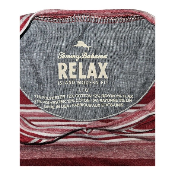 Tommy Bahama Shirt Men's Large Short Sleeve Striped Relaxed Island Modern Fit - Picture 3 of 5